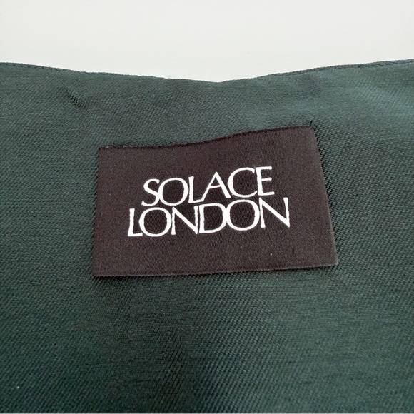 Solace London Rumi Emerald Green Satin Twill Crepe Halterneck Gonwn Size 6 - Picture 11 of 13